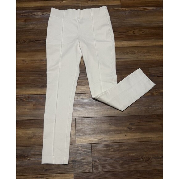 Max & Rina White Straight Leg Stretch Dress Pants Skinny Rayon Blend Medium - Picture 1 of 4